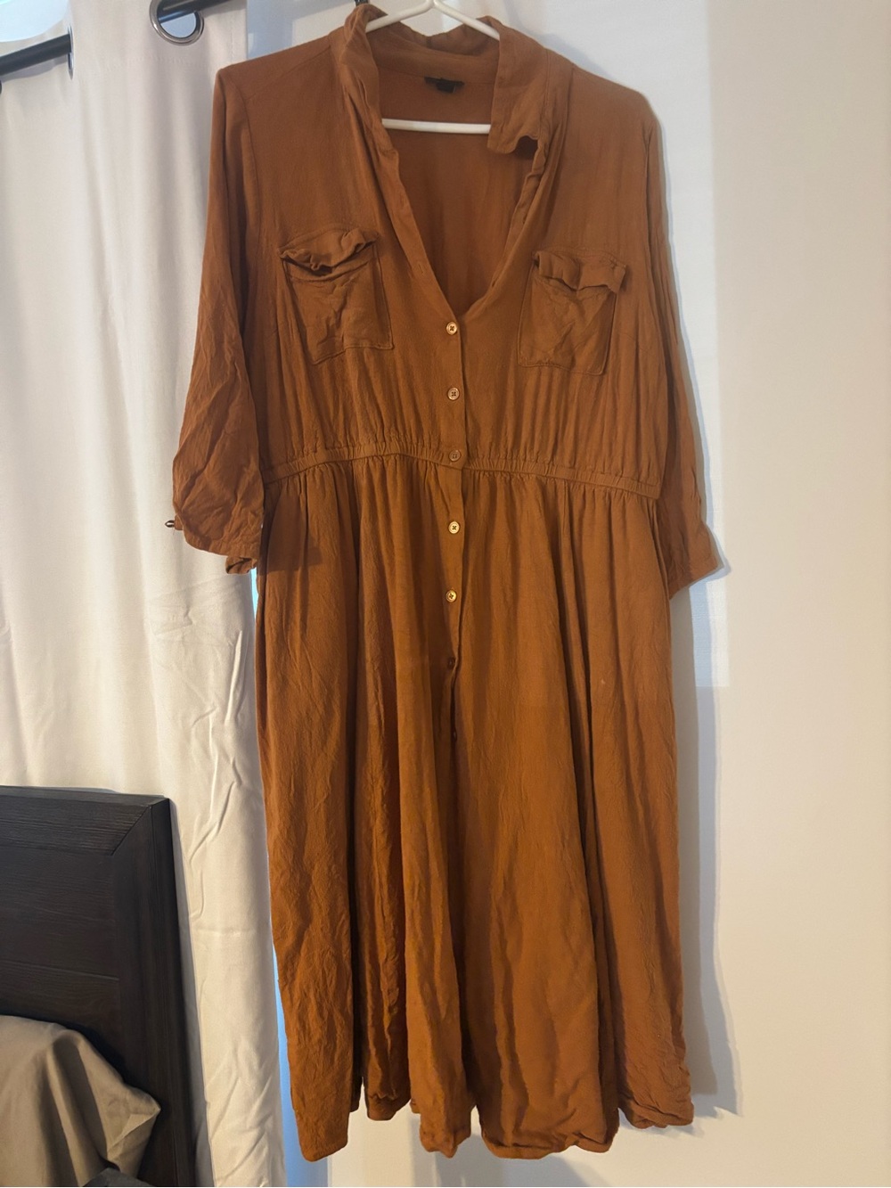 torrid Burnt Orange Button-Front Shirt dress